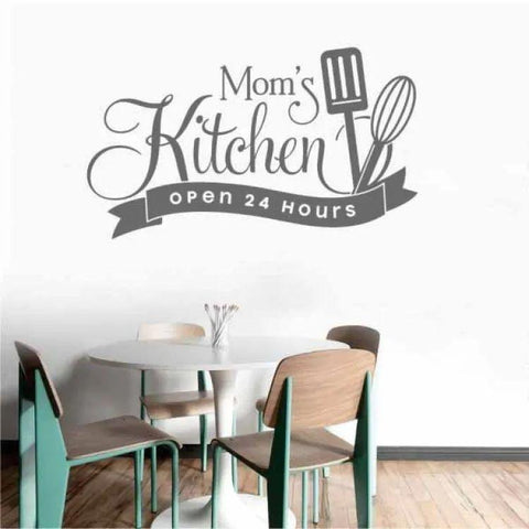 Mom`s Kitchen Open 24 Hours Wall Art Stickers For Kitchen