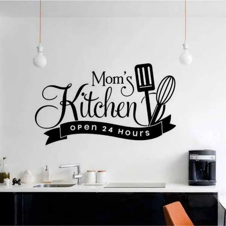 Mom`s Kitchen Open 24 Hours Wall Art Stickers For Kitchen